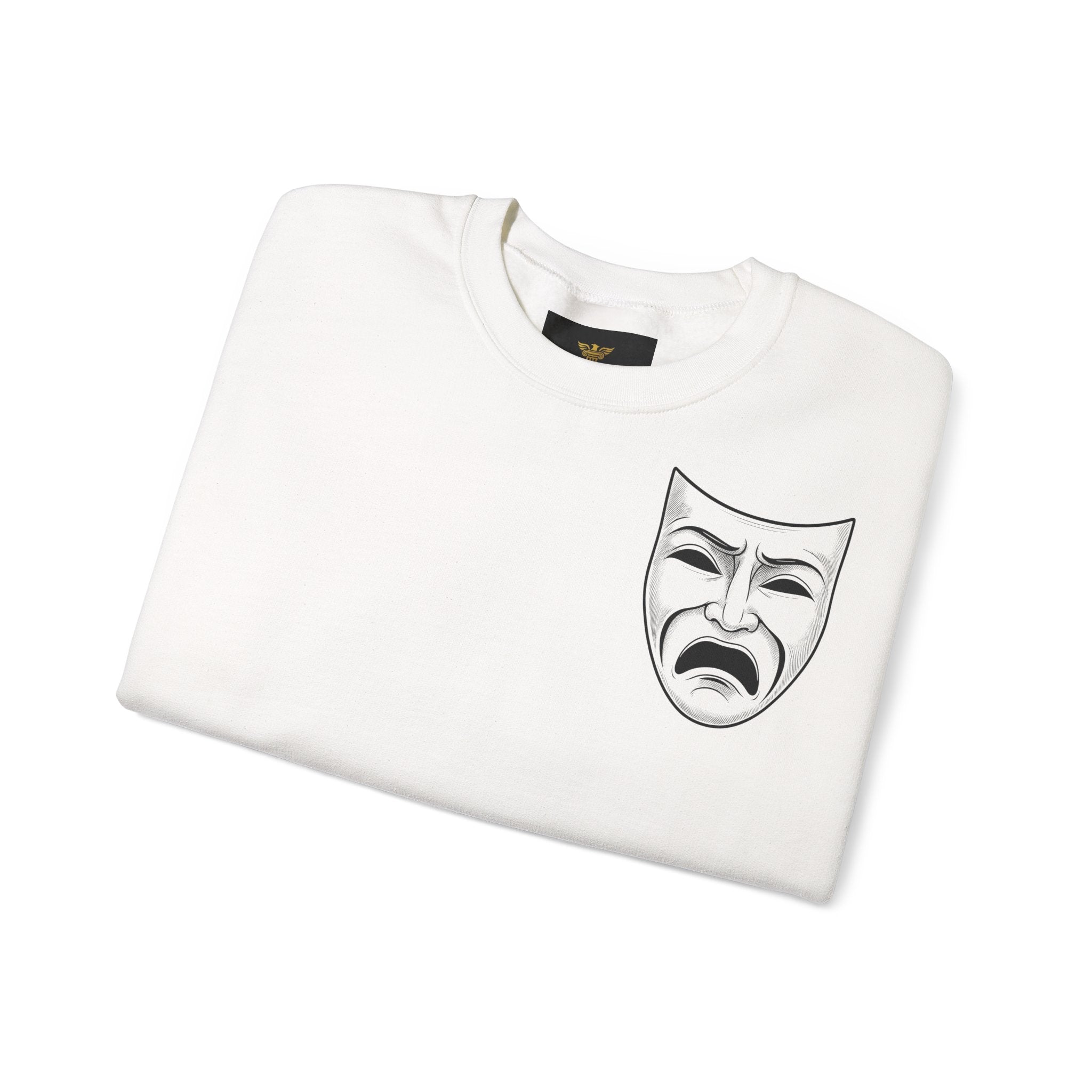 Melancholic Theater Sweatshirt - Unisex Heavy Blend™, Artistic Gift for Drama Lovers, Cozy Performance Apparel, Unique Costume, [...]