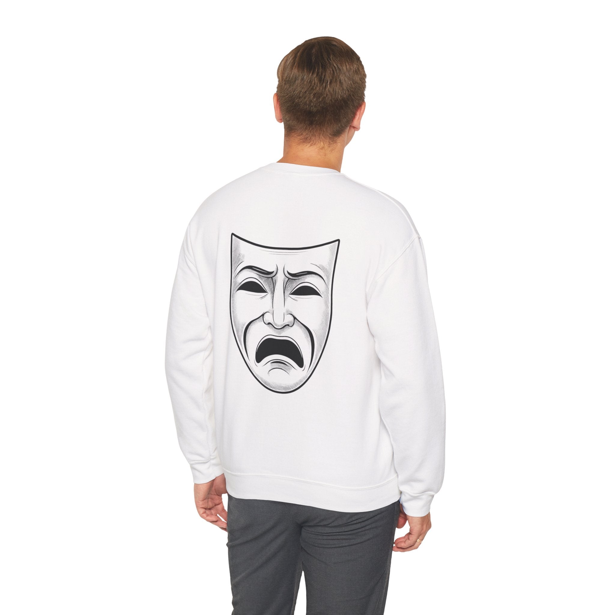 Melancholic Theater Sweatshirt - Unisex Heavy Blend™, Artistic Gift for Drama Lovers, Cozy Performance Apparel, Unique Costume, [...]