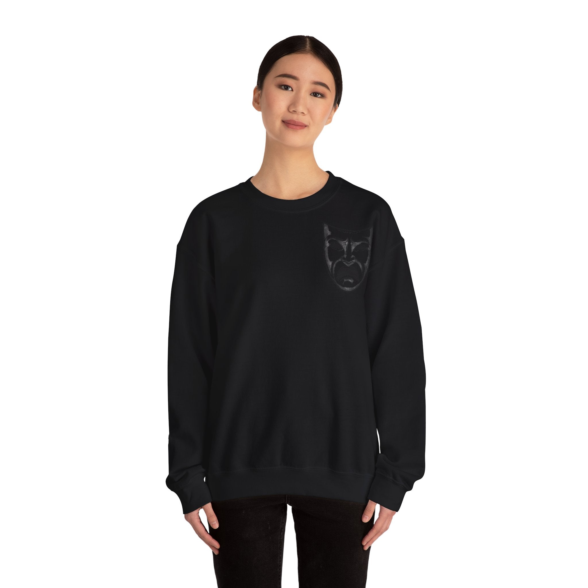 Melancholic Theater Sweatshirt - Unisex Heavy Blend™, Artistic Gift for Drama Lovers, Cozy Performance Apparel, Unique Costume, [...]
