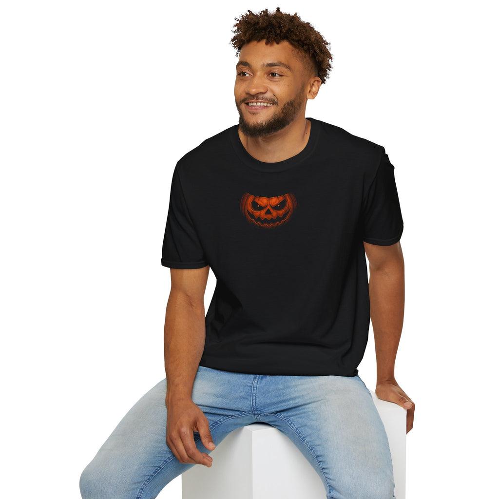 Halloween Graphic Tee, Unisex Softstyle T-Shirt, Trick or Treat Shirt, Spooky Costume, Fall Fashion, Pumpkin Print Top