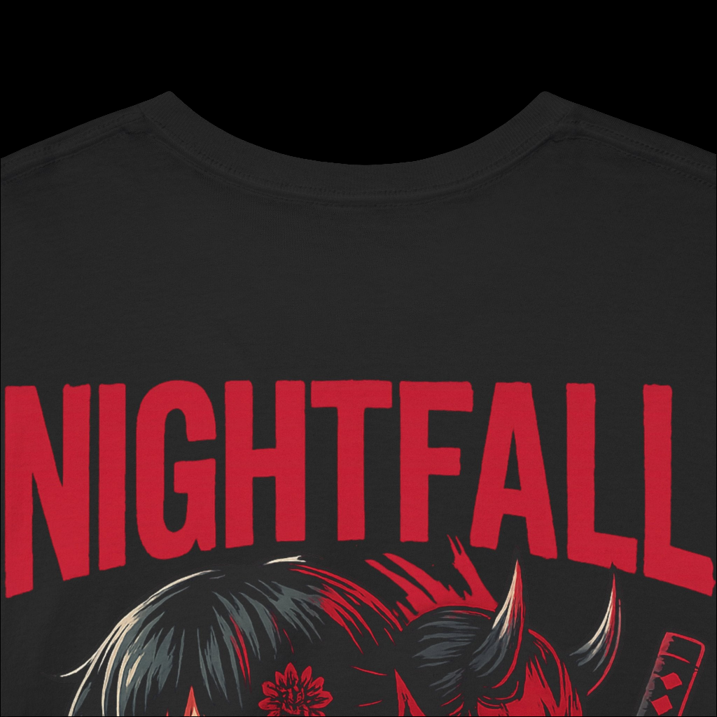Unisex Heavy Cotton Tee with Nightfall Crimson Fury Design, Anime Style Shirt, Graphic Tee, Casual Wear, Gift for Anime Lovers, [...]