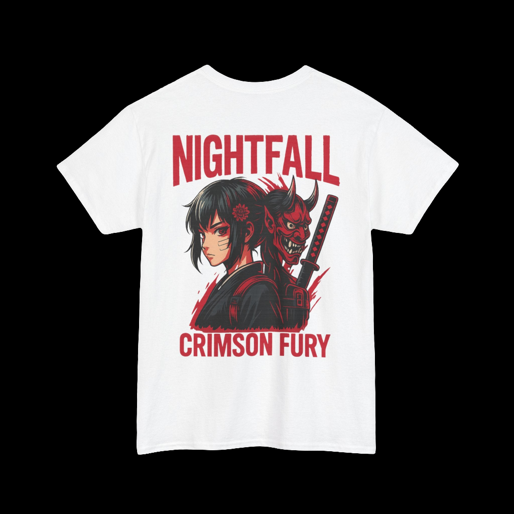 Unisex Heavy Cotton Tee with Nightfall Crimson Fury Design, Anime Style Shirt, Graphic Tee, Casual Wear, Gift for Anime Lovers, [...]