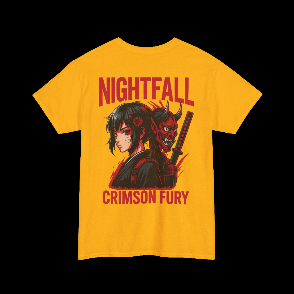 Unisex Heavy Cotton Tee with Nightfall Crimson Fury Design, Anime Style Shirt, Graphic Tee, Casual Wear, Gift for Anime Lovers, [...]