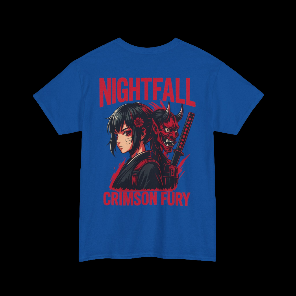Unisex Heavy Cotton Tee with Nightfall Crimson Fury Design, Anime Style Shirt, Graphic Tee, Casual Wear, Gift for Anime Lovers, [...]