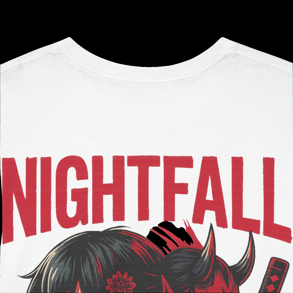 Unisex Heavy Cotton Tee with Nightfall Crimson Fury Design, Anime Style Shirt, Graphic Tee, Casual Wear, Gift for Anime Lovers, [...]